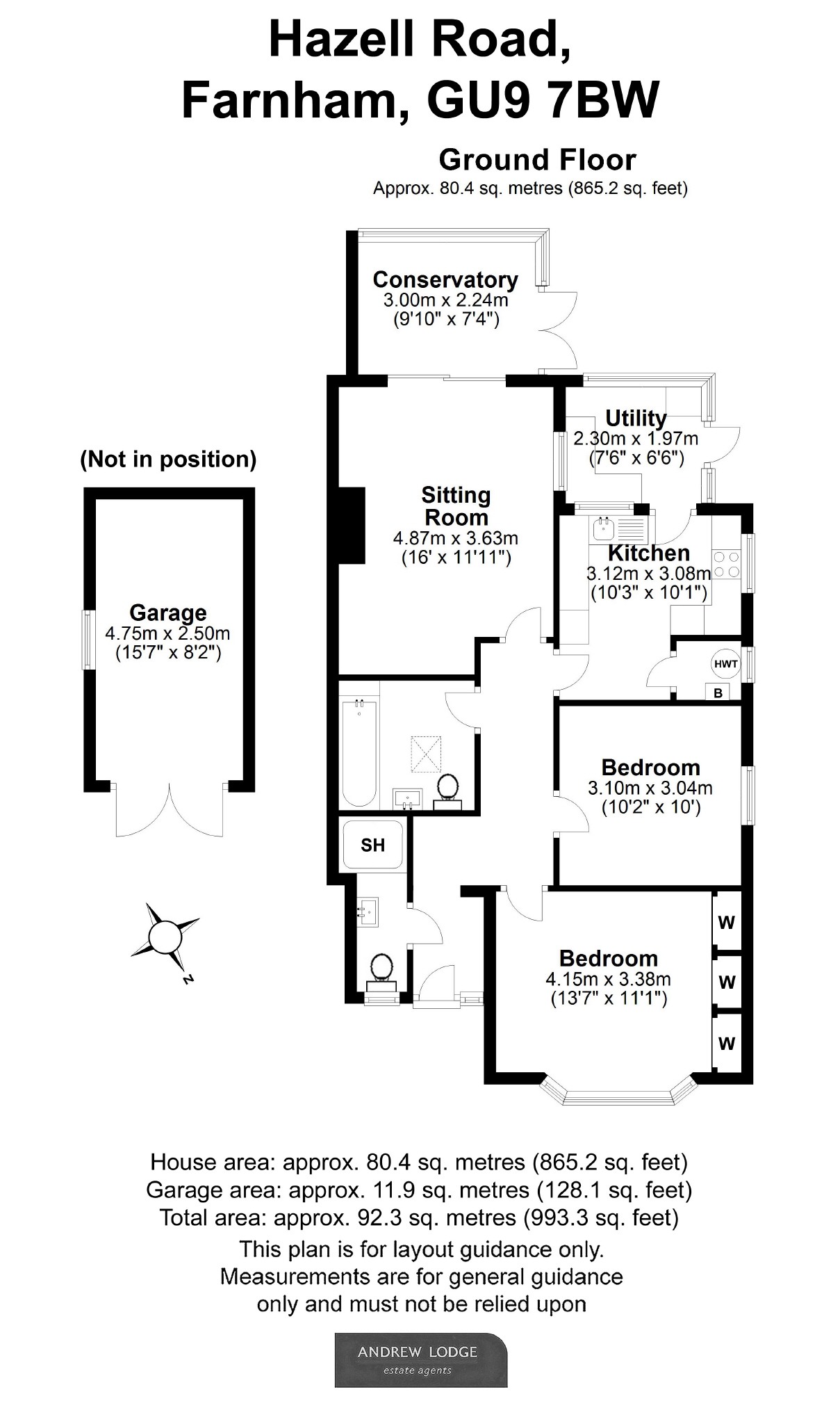 2 Bedrooms Semi-detached bungalow for sale in Hazell Road, Farnham GU9