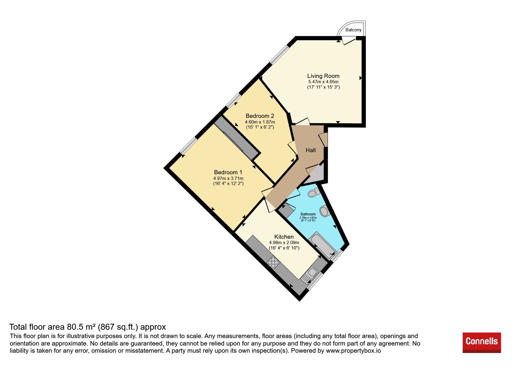 Flat 4, Portland House, 30, Navigation Way, Birmingham floorplan