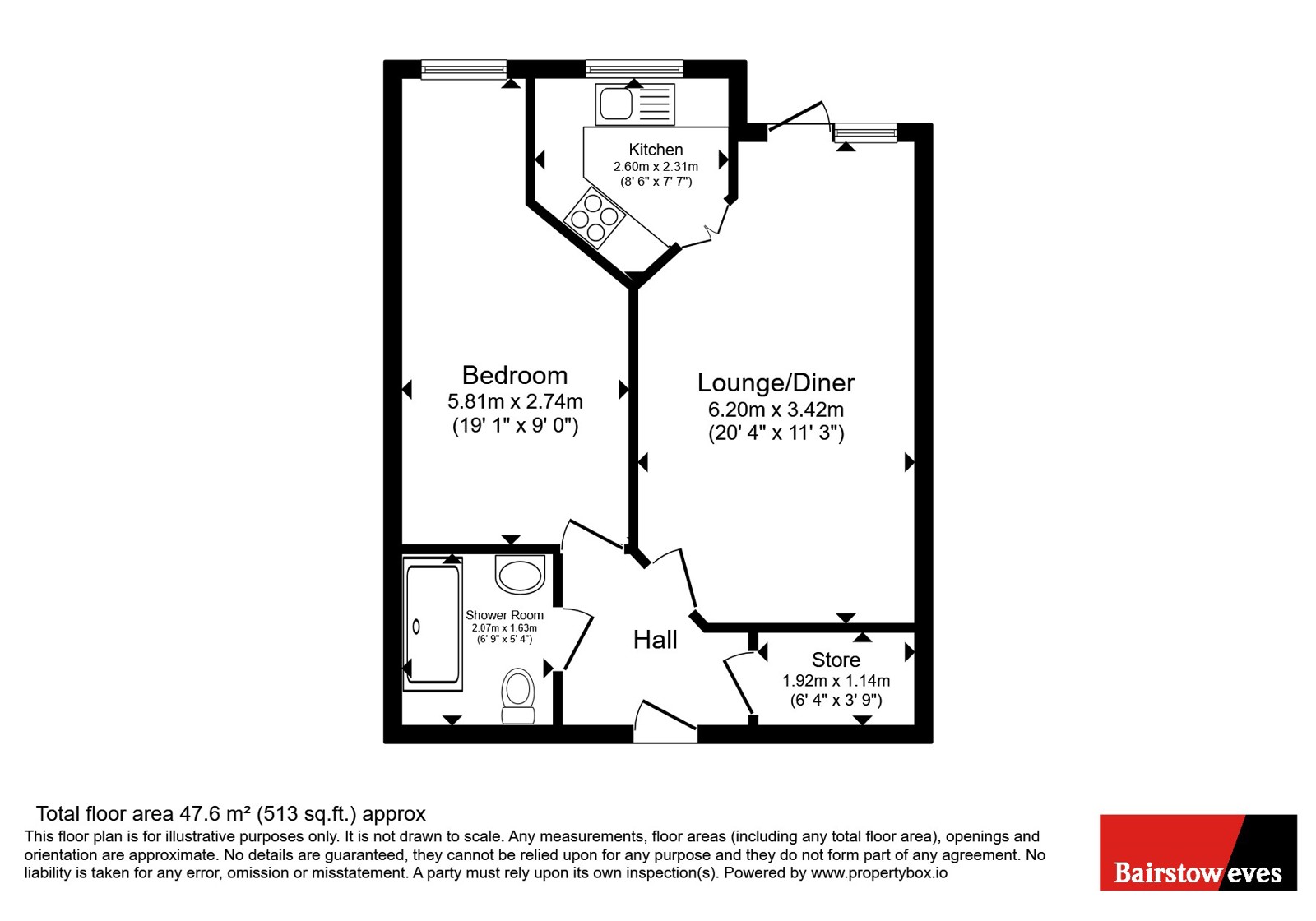 Flat 3, Caterham floorplan