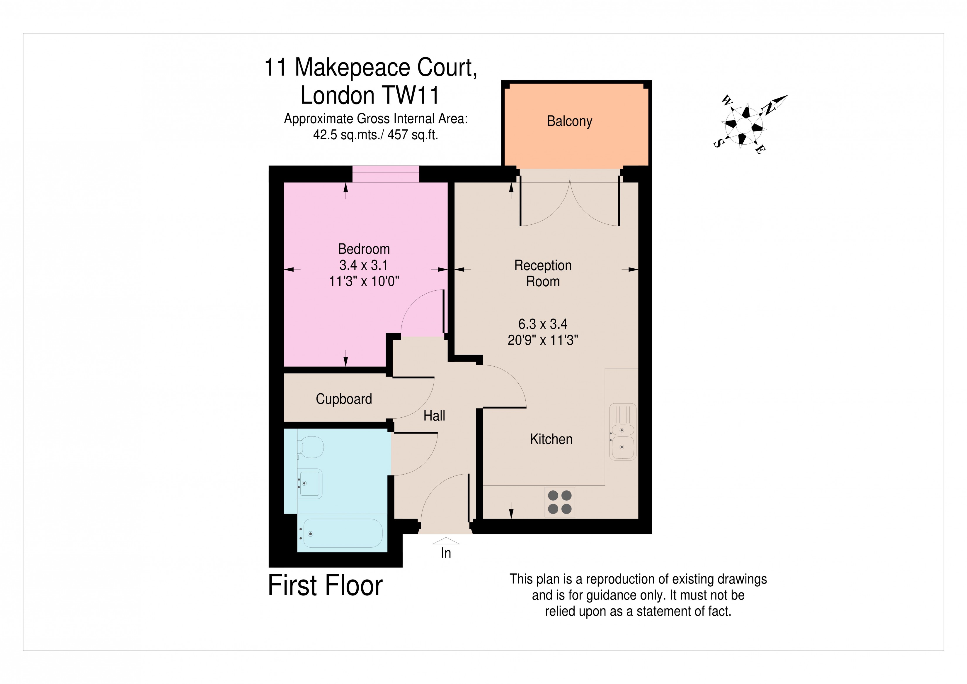 1 Bedrooms Flat for sale in Makepeace Court, Blagrove Road TW11