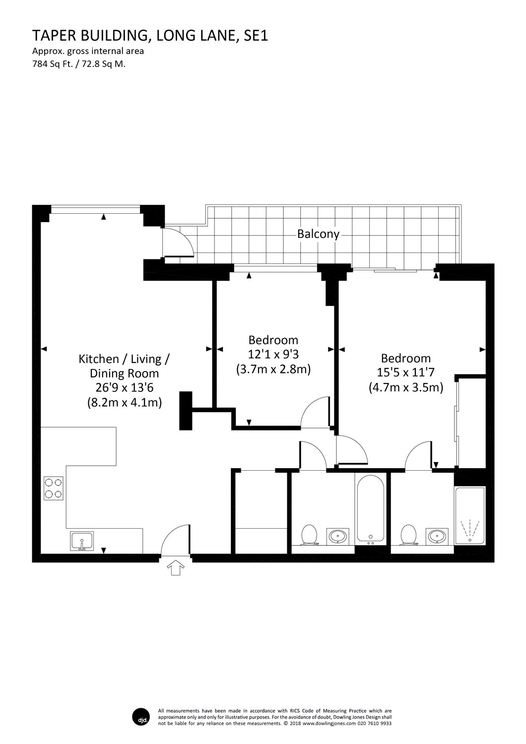 2 Bedrooms Flat for sale in The Taper Building, Long Lane, London SE1