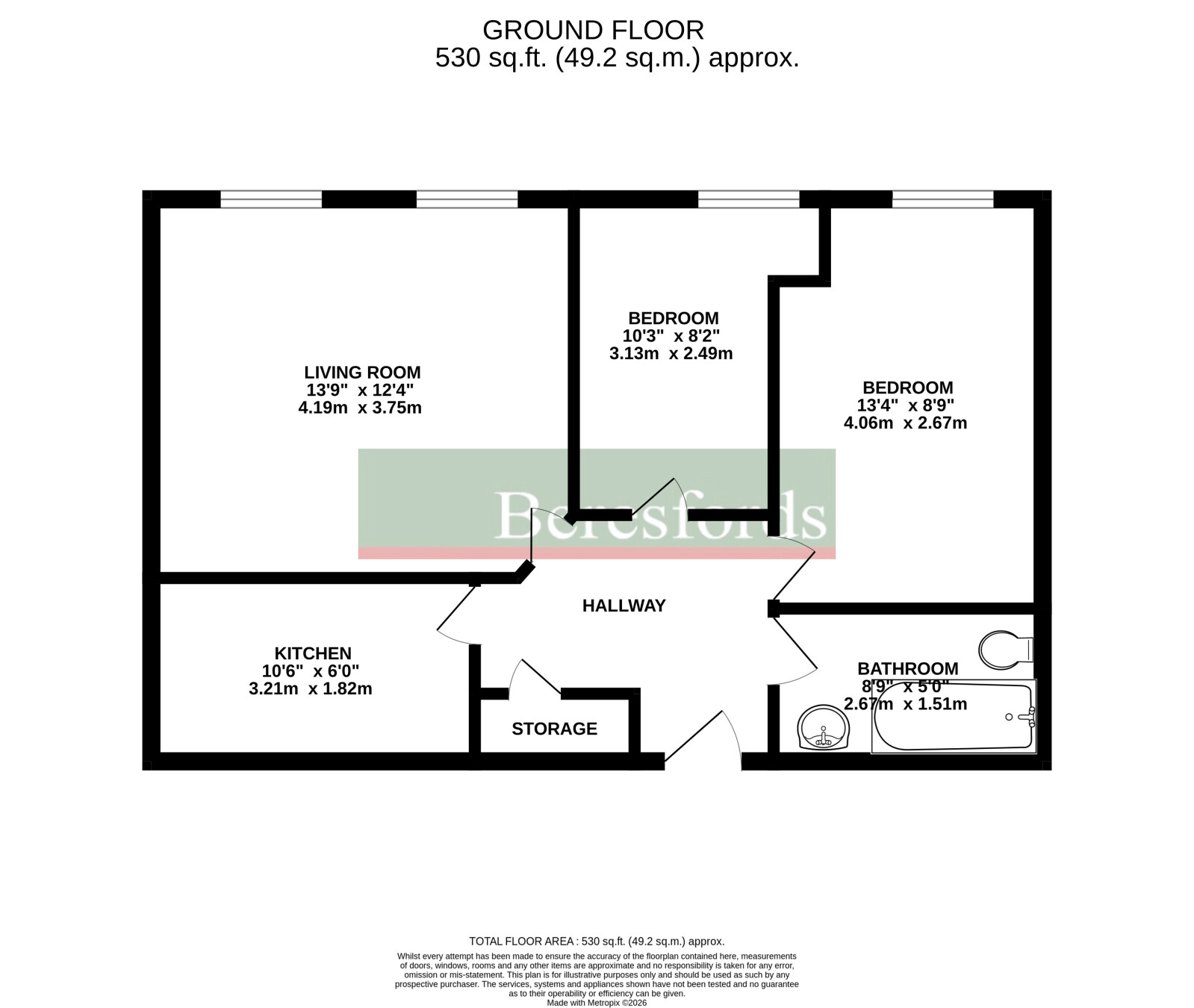 418, Durrant Court, Chelmsford floorplan