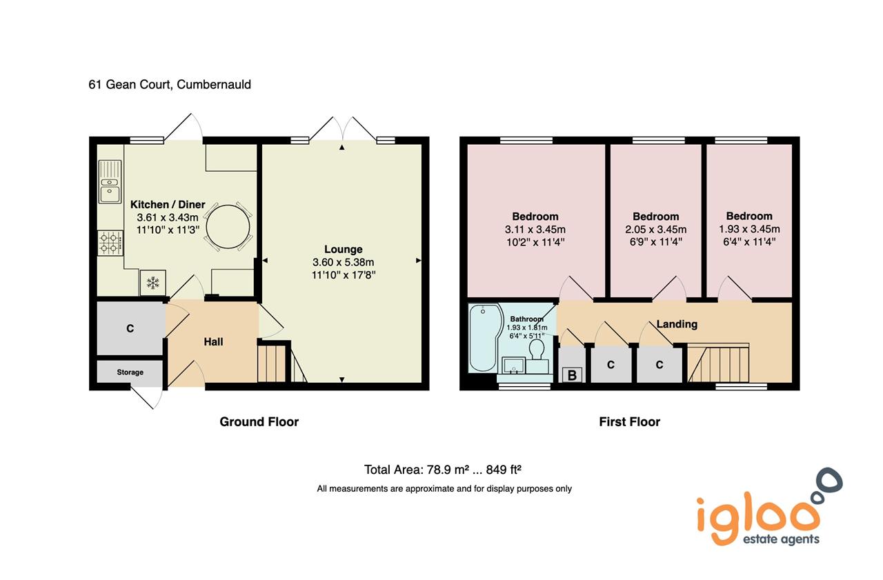 61, Gean Court, Cumbernauld floorplan
