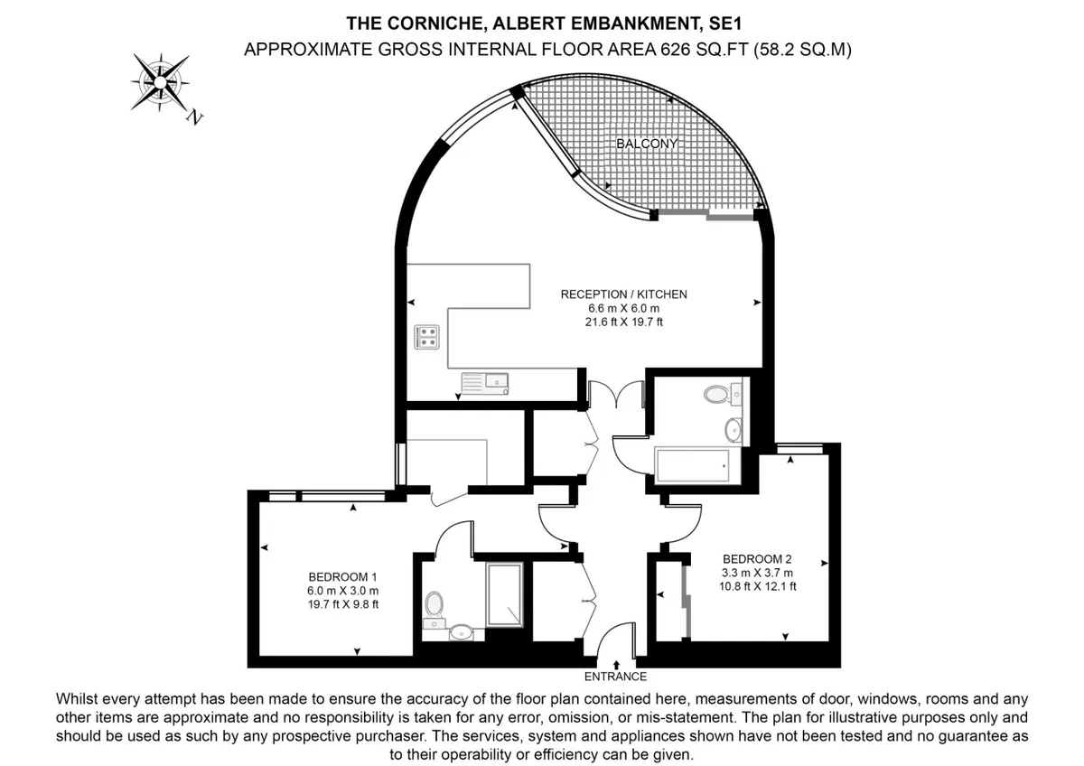 The Corniche, Albert Embankment, London floorplan