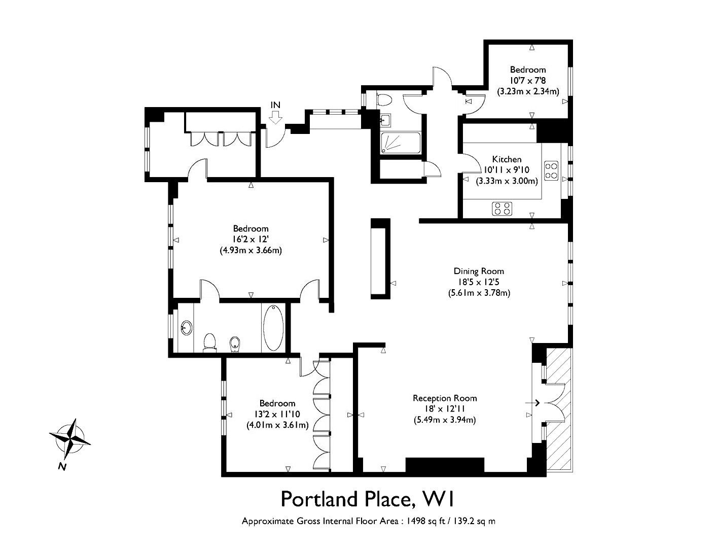 3 Bedrooms Flat to rent in Portland Place, Marylebone W1B