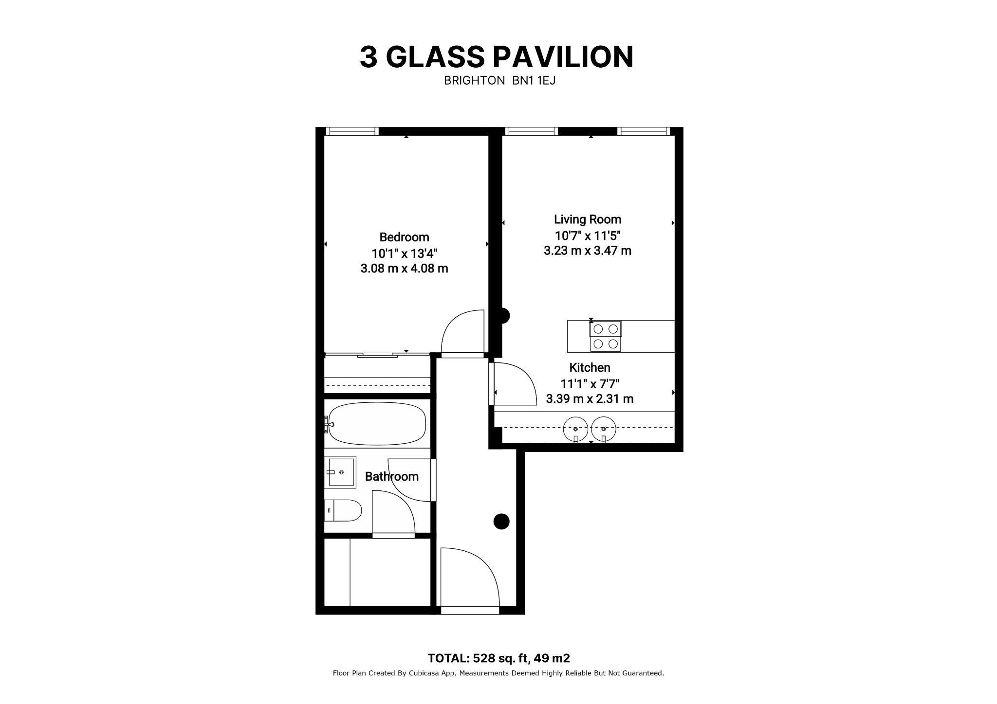 Flat 3, Glass Pavilion, Brighton floorplan