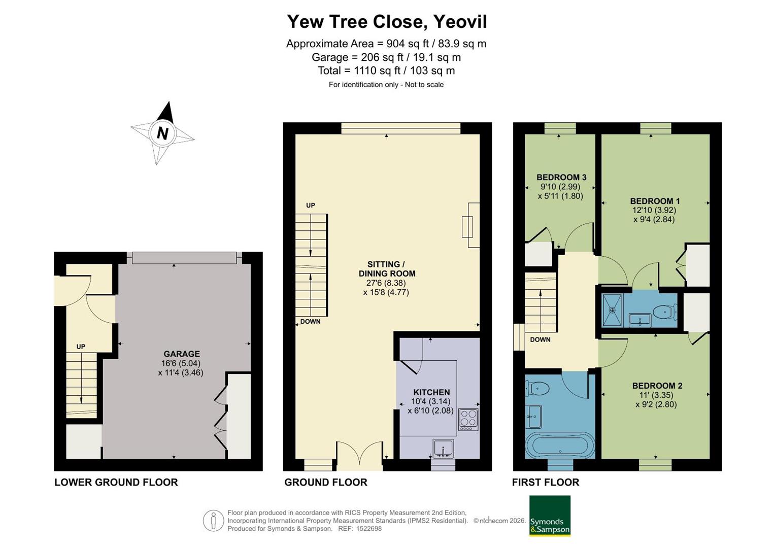58, Yew Tree Close, Yeovil floorplan