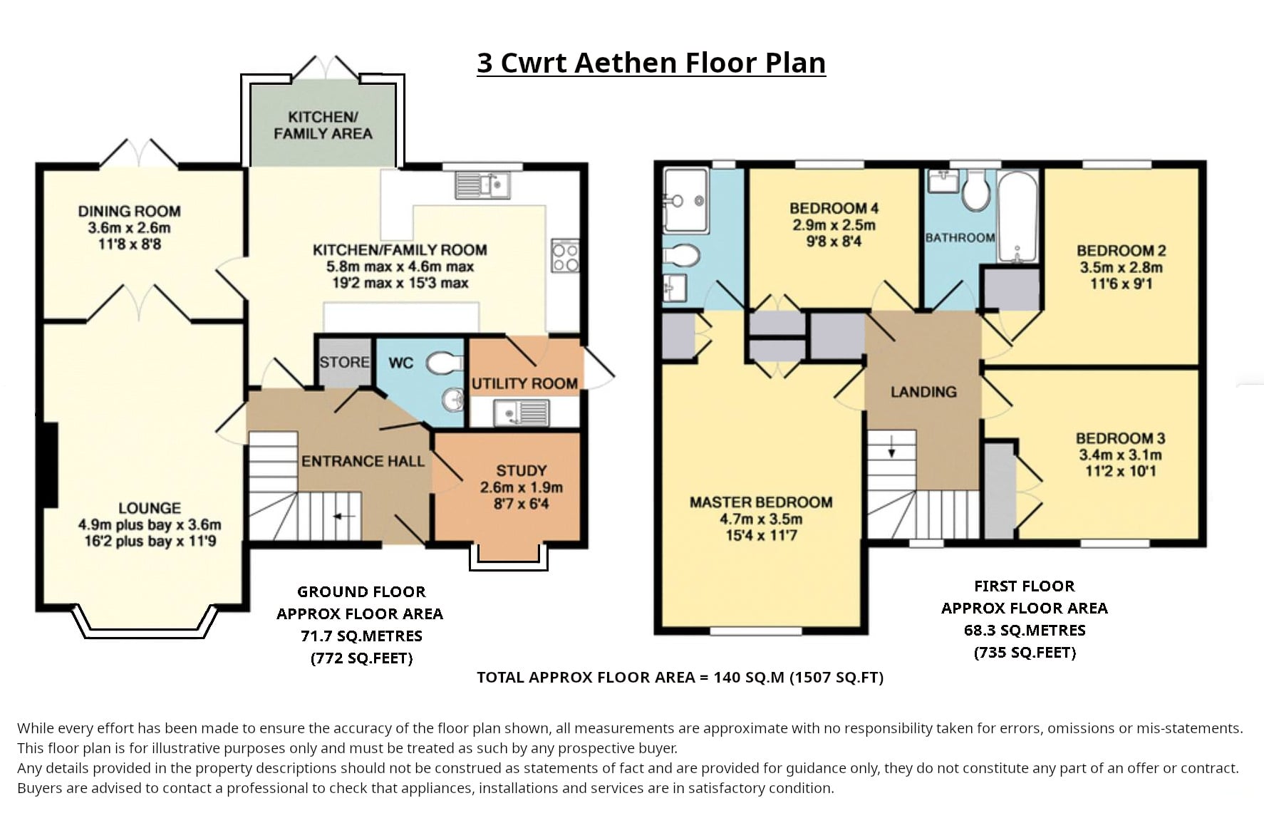 3, Cwrt Aethen, Pencoedtre, CF63 floorplan