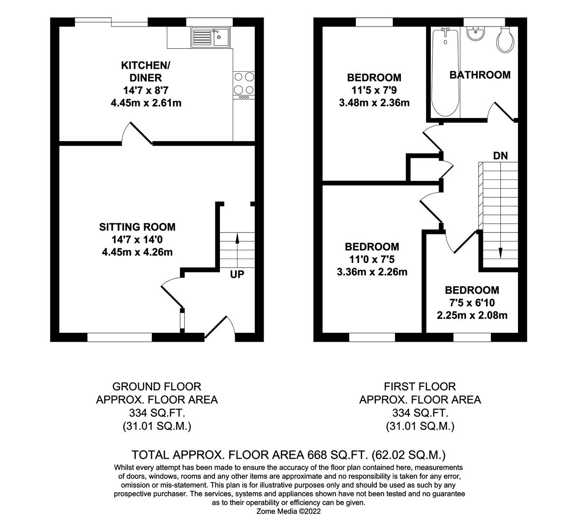 Dimmock Close, Paddock Wood, Tonbridge TN12, 3 bedroom terraced house