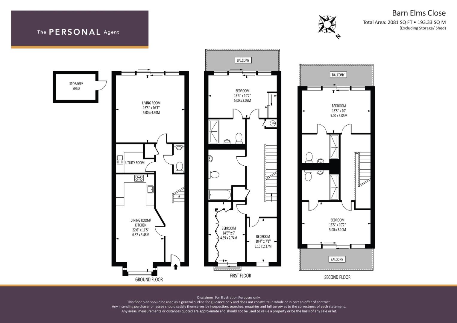 2, Barn Elms Close, Worcester Park floorplan