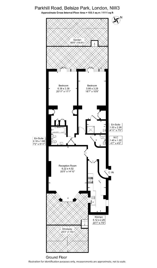 Garden Flat, Flat 1, 17, Parkhill Road, London floorplan