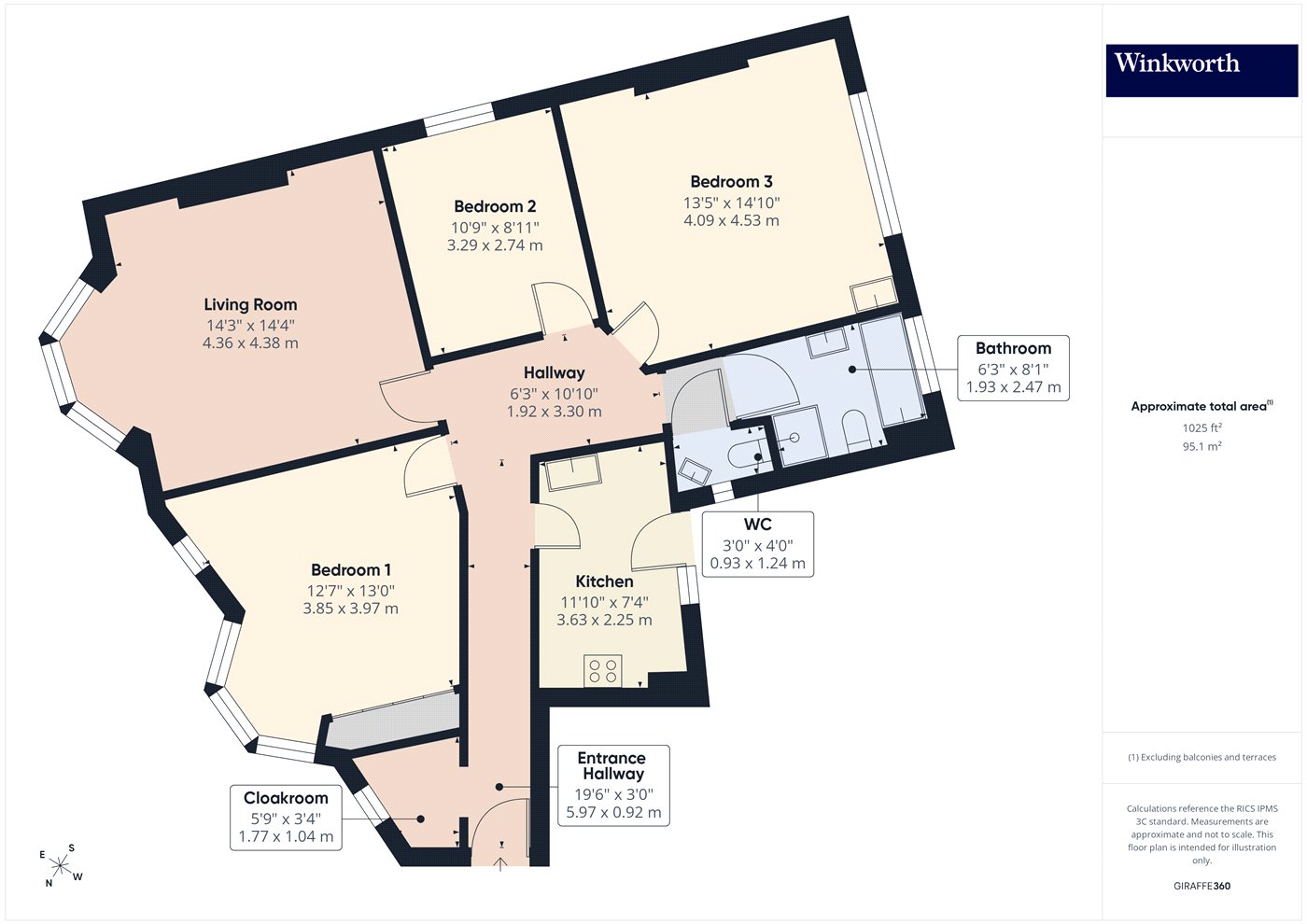 Flat 3, Collingwood Court,, Queens Road, London floorplan