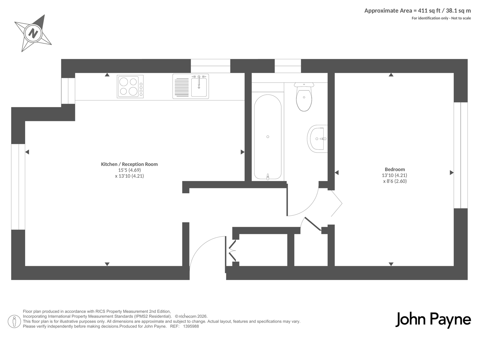 57B, Woolacombe Road, London floorplan