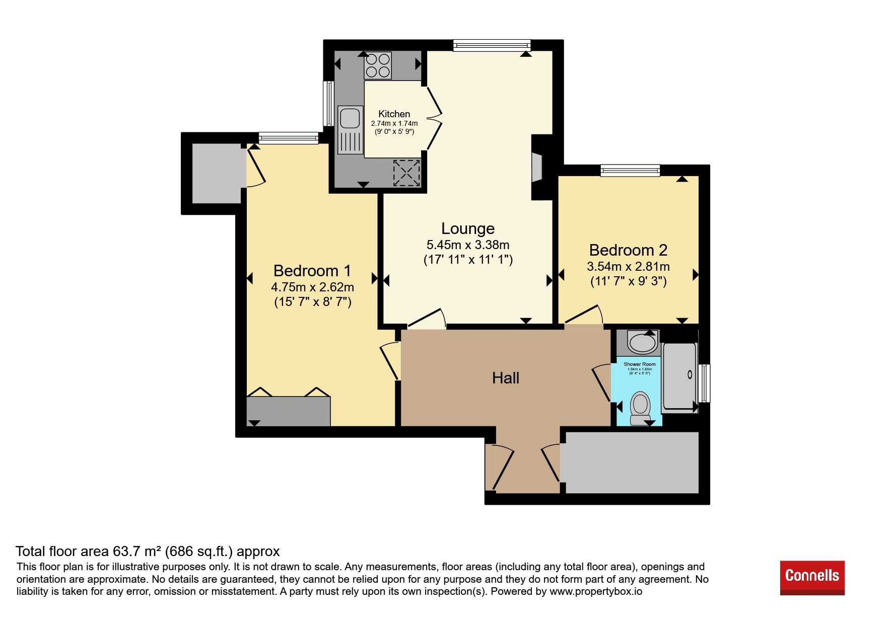 Apartment 45, Montgomery Court, Coventry Road, Warwick floorplan