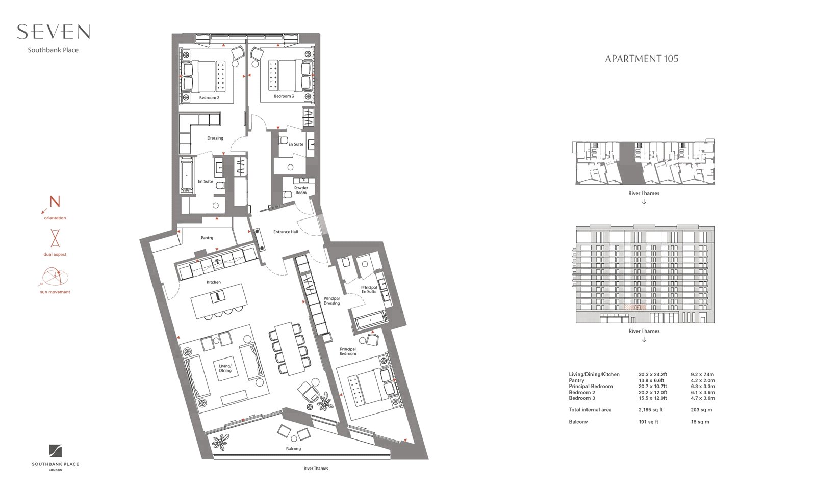 Apartment 105,, SEVEN, 7 Belvedere Road floorplan