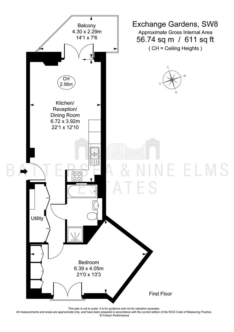 Flat 1, Keybridge House, 2 Exchange Gardens, London floorplan