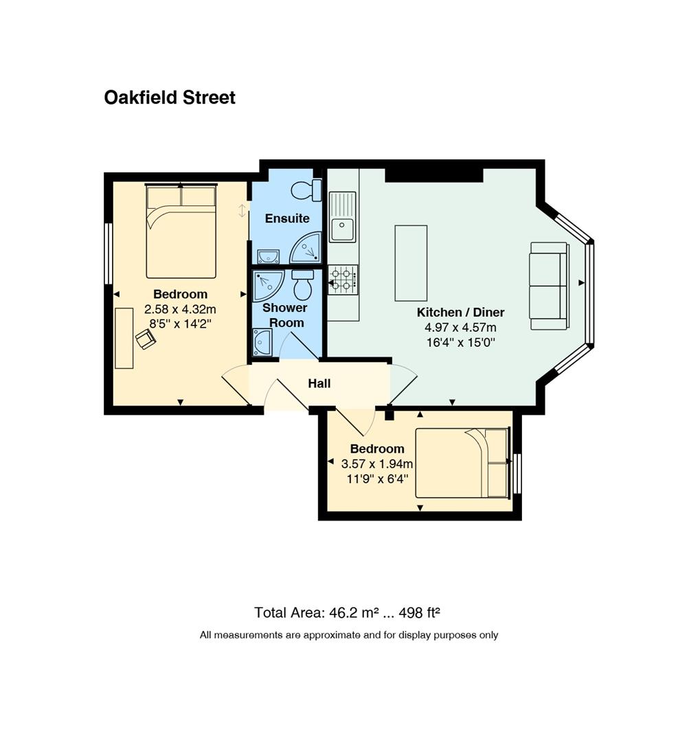 Flat 3, 57, Oakfield Street, Cardiff floorplan
