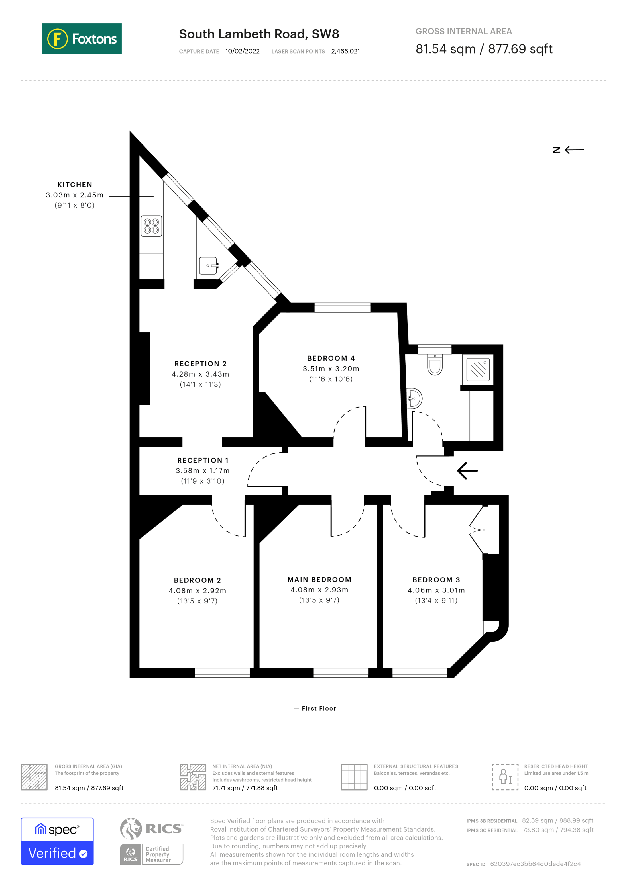 South Lambeth Road, Vauxhall, London SW8, 4 bedroom flat for sale