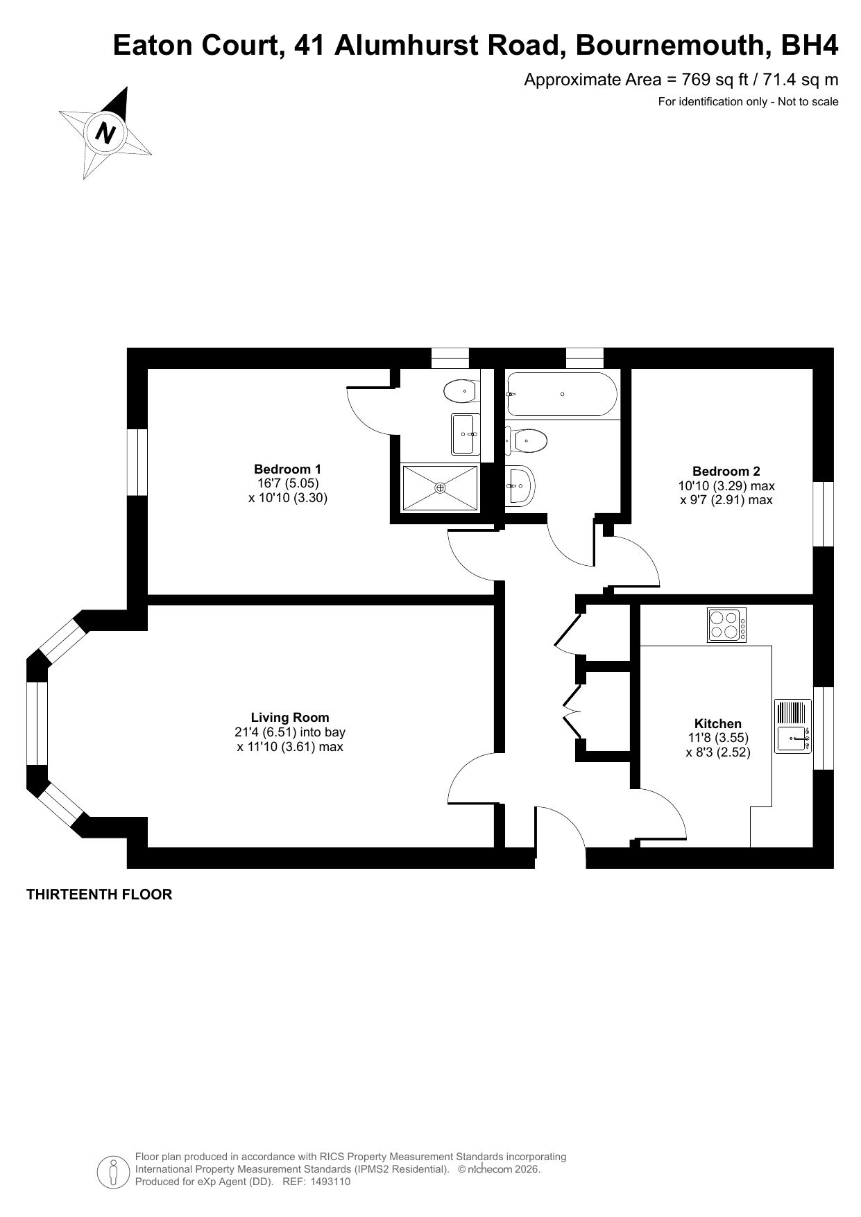 Eaton Court, 41,Flat 5, Alumhurst Road, Bournemouth floorplan