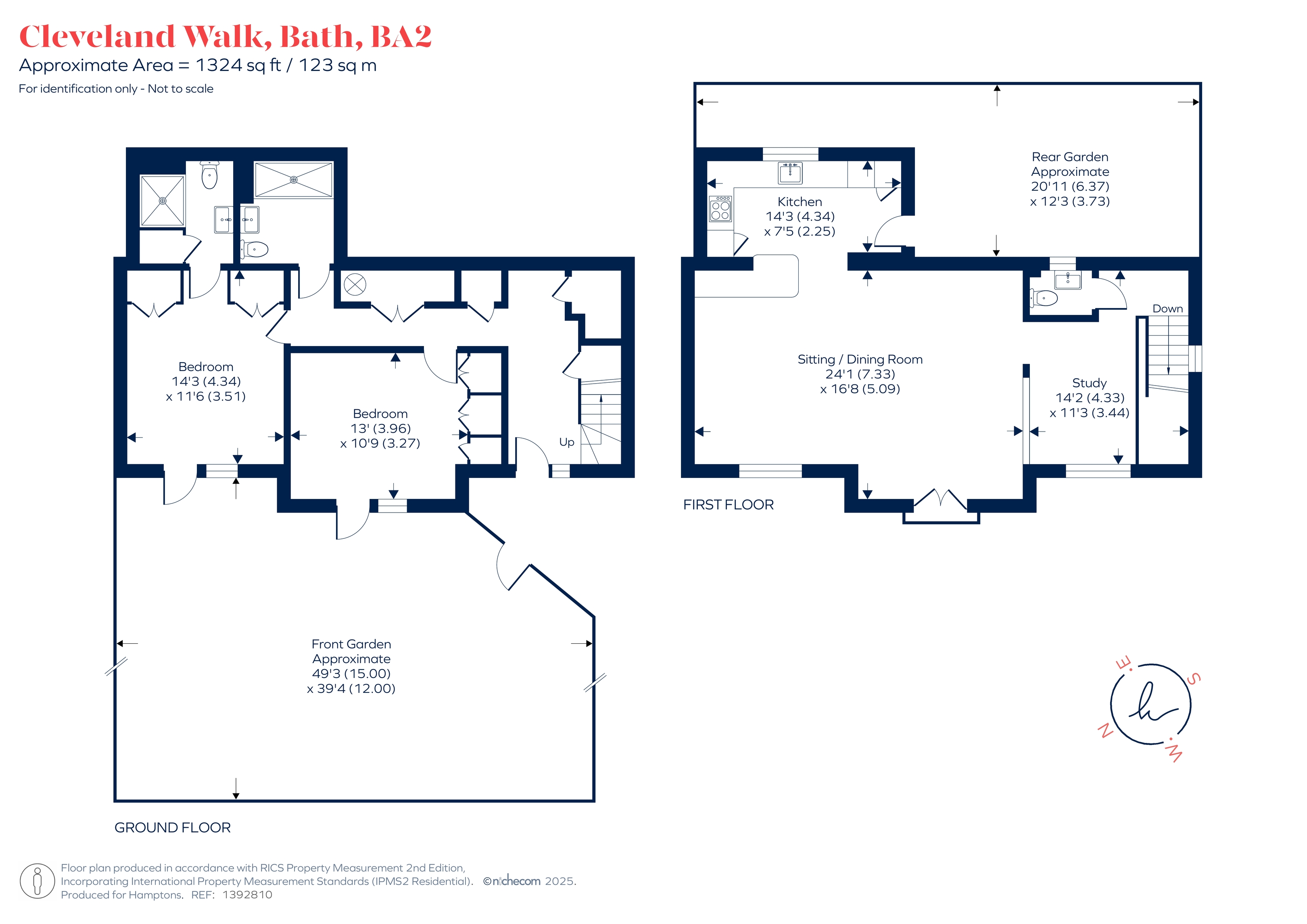 The Garden House, 24, Cleveland Walk, Bath floorplan