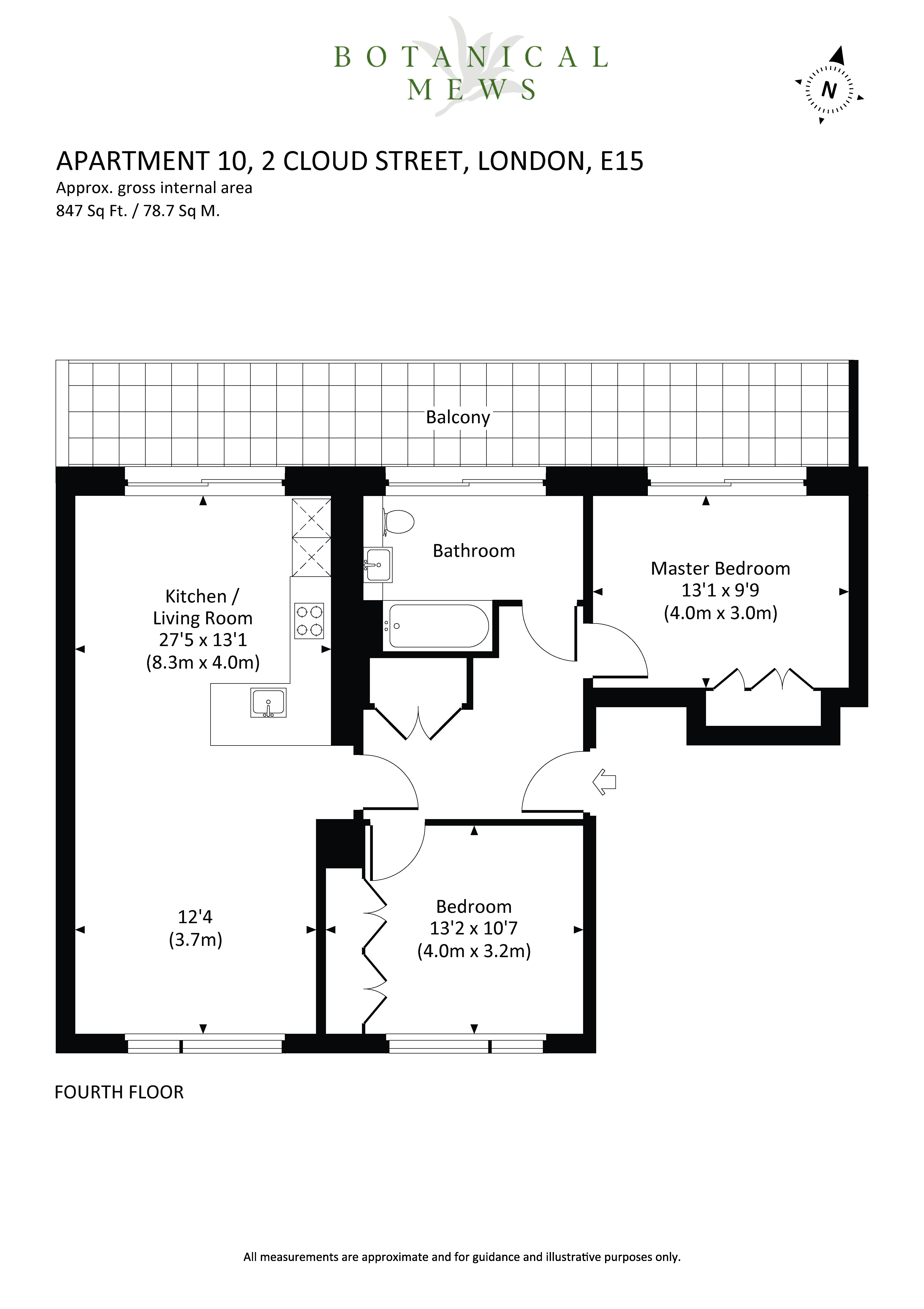 Apartment 10, 2, Cloud Street, London floorplan
