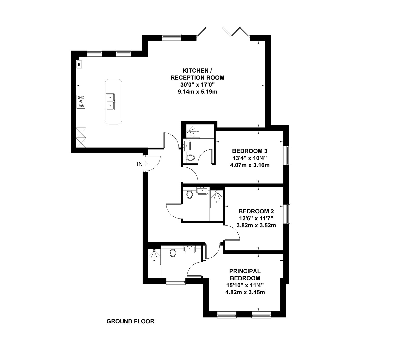 Flat 1, Fairfield Lodge, 32, Green Lane, Surrey floorplan