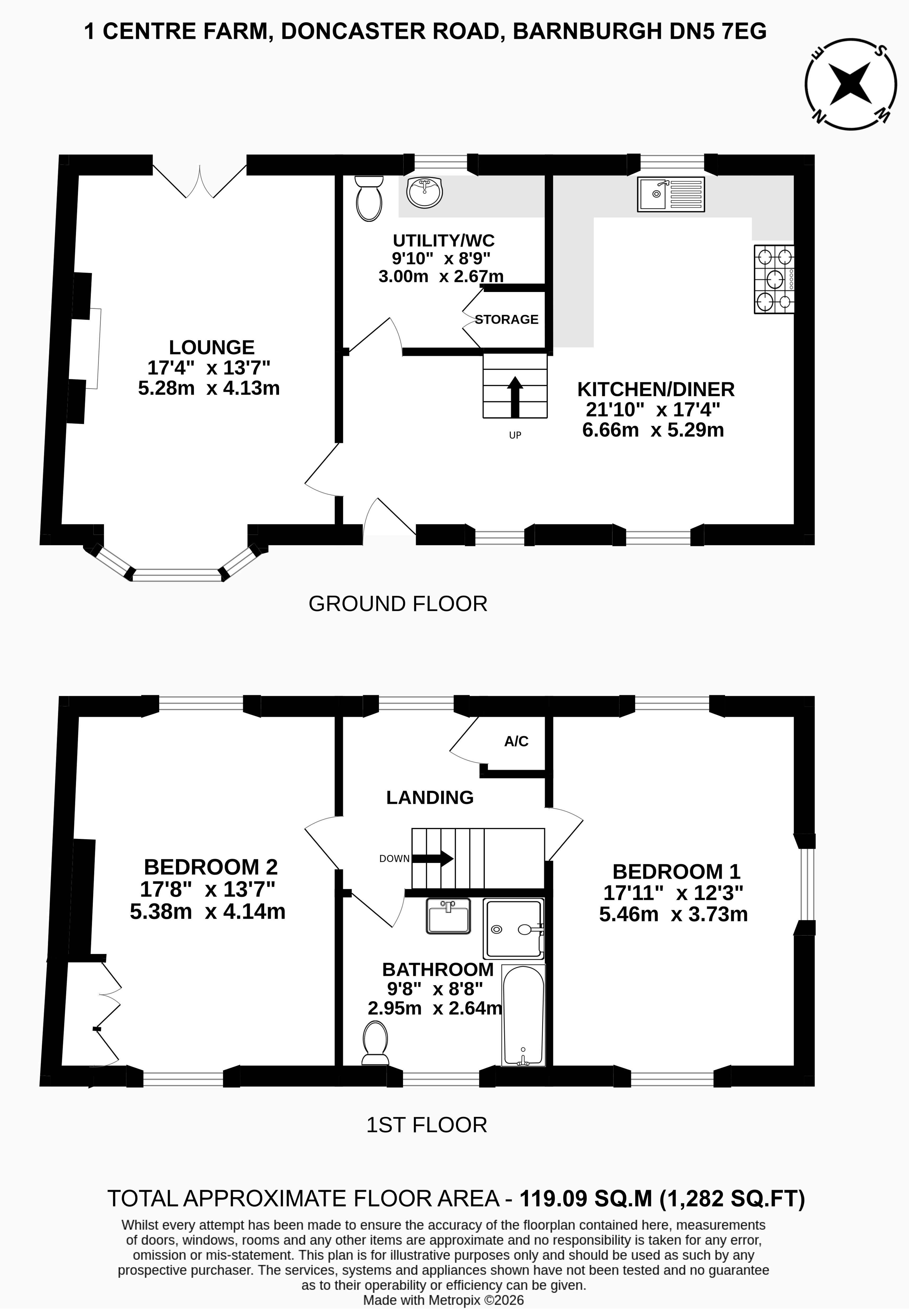 FIRST COTTAGE CENTRE FARM, Doncaster Road, Doncaster floorplan