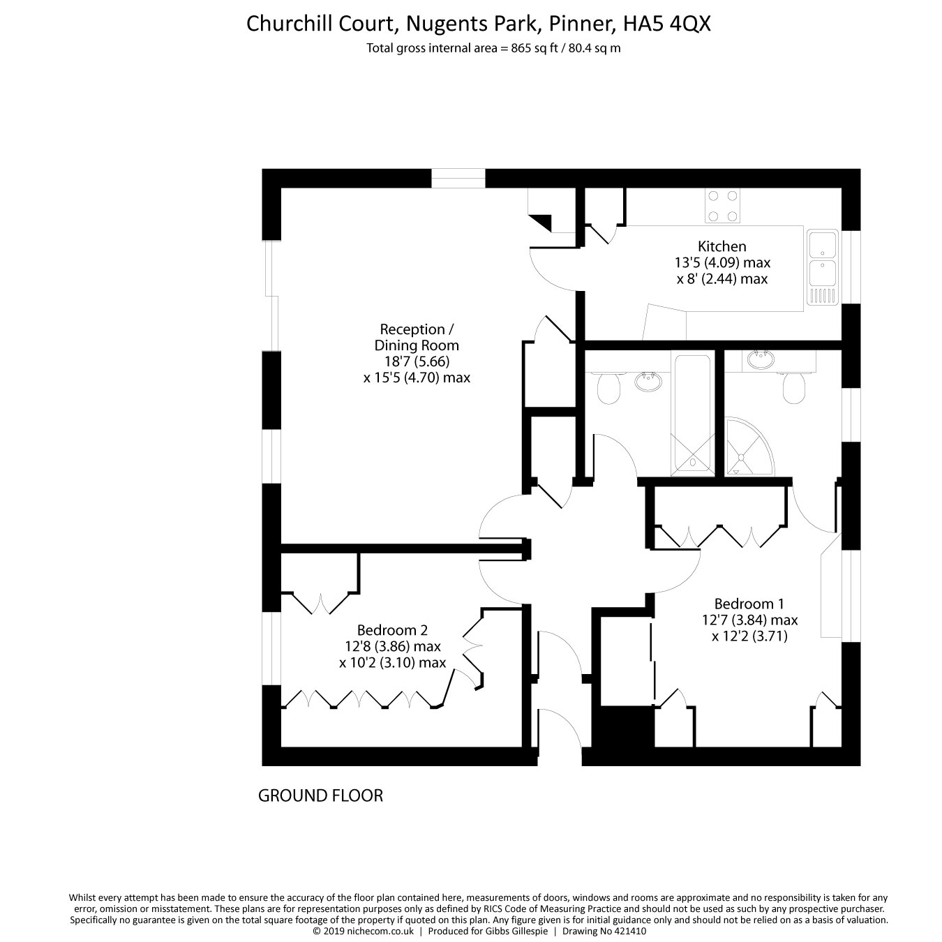 2 Bedrooms Flat for sale in Churchill Court, Nugents Park, Pinner HA5