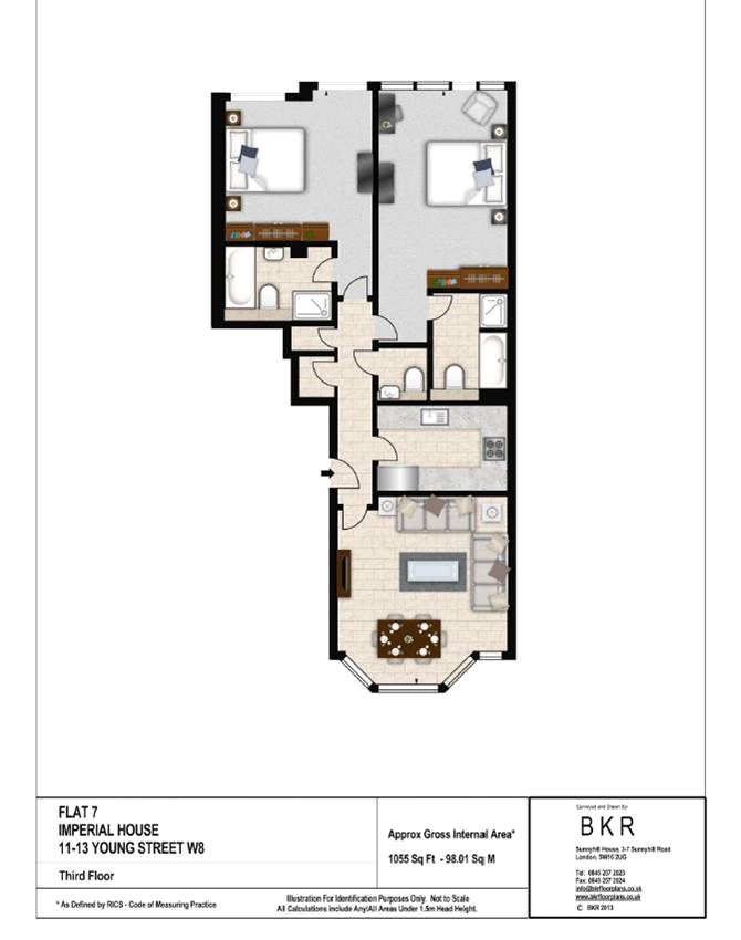 2 Bedrooms Flat to rent in Imperial House, Kensington, London W8