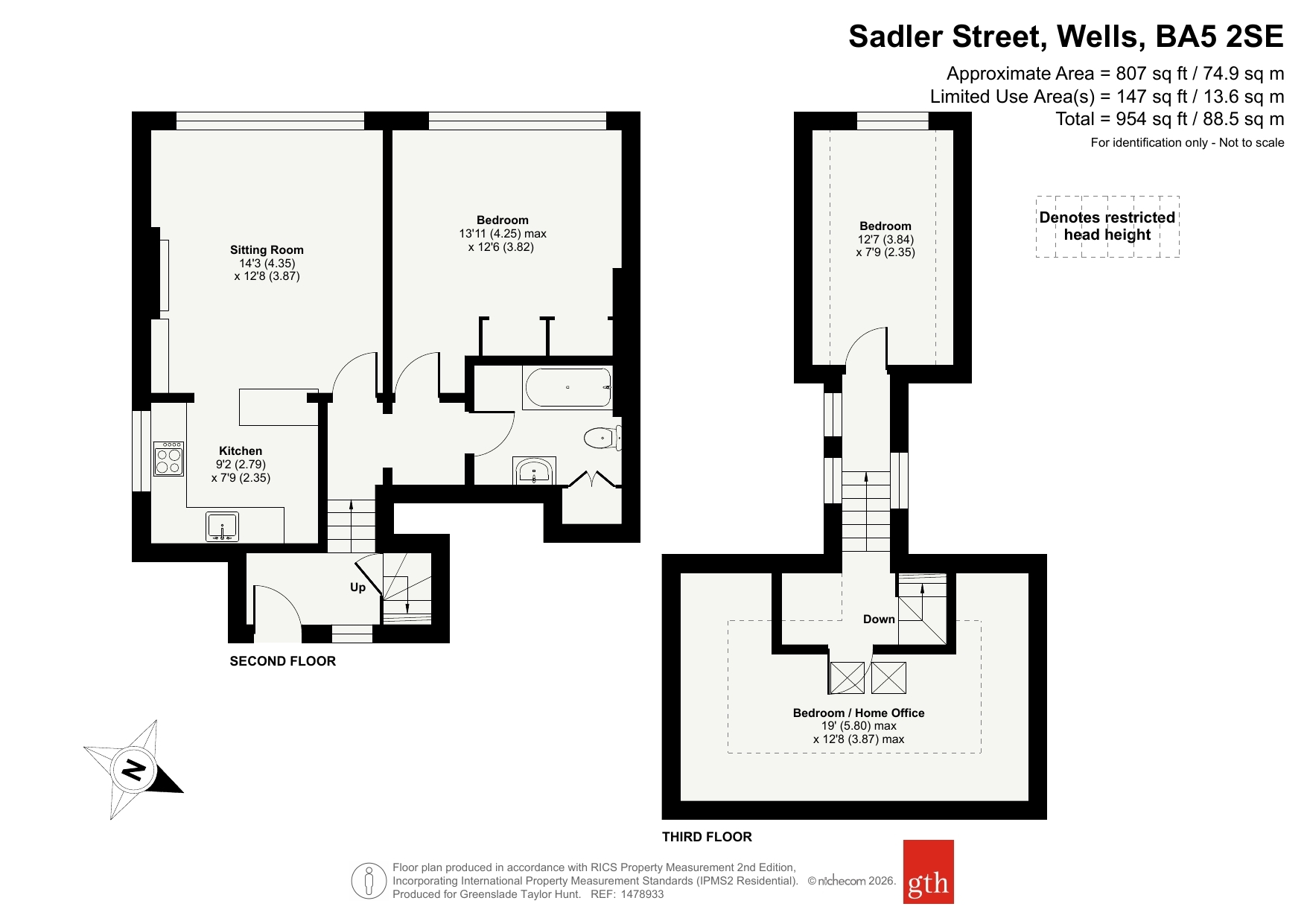 Flat 4, 12, Sadler Street, Wells floorplan