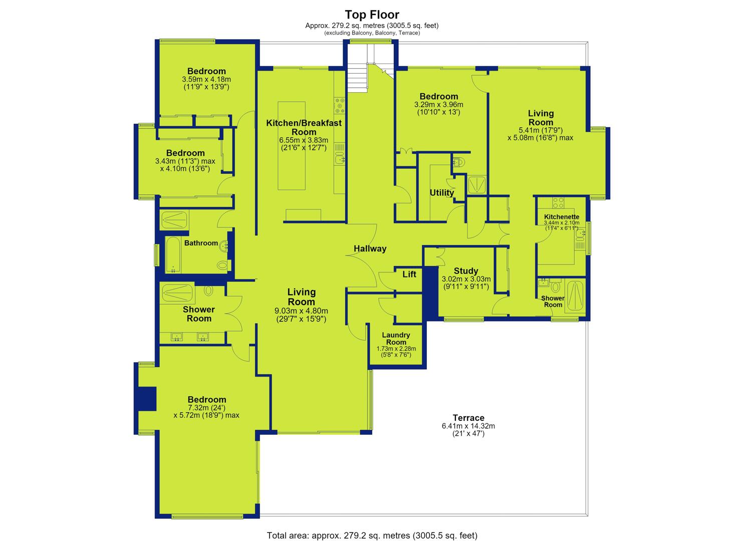 The Penthouse Flat 11, The Residency, Lucknow Road, Nottingham floorplan