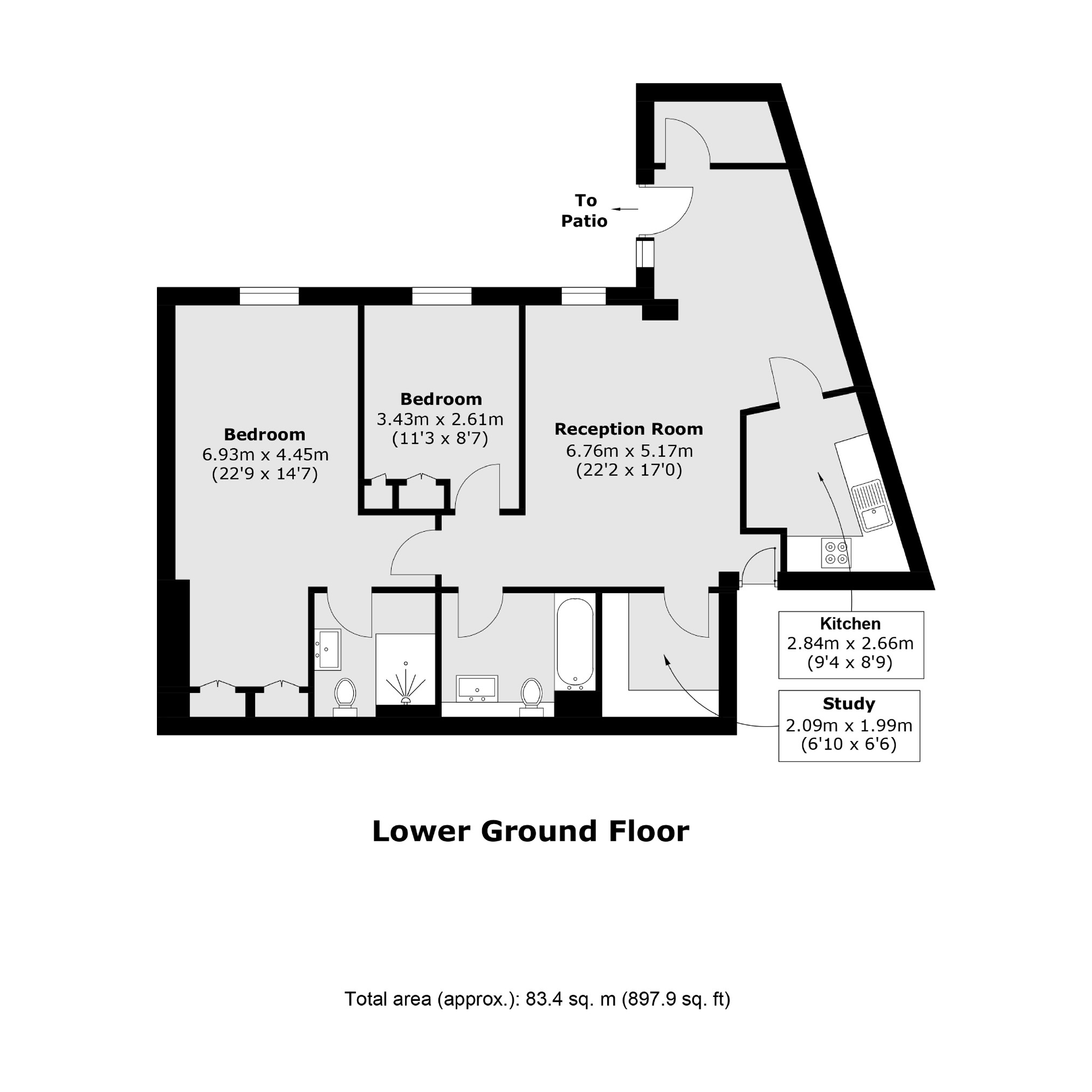 Flat 1, 495, Fulham Road, London floorplan
