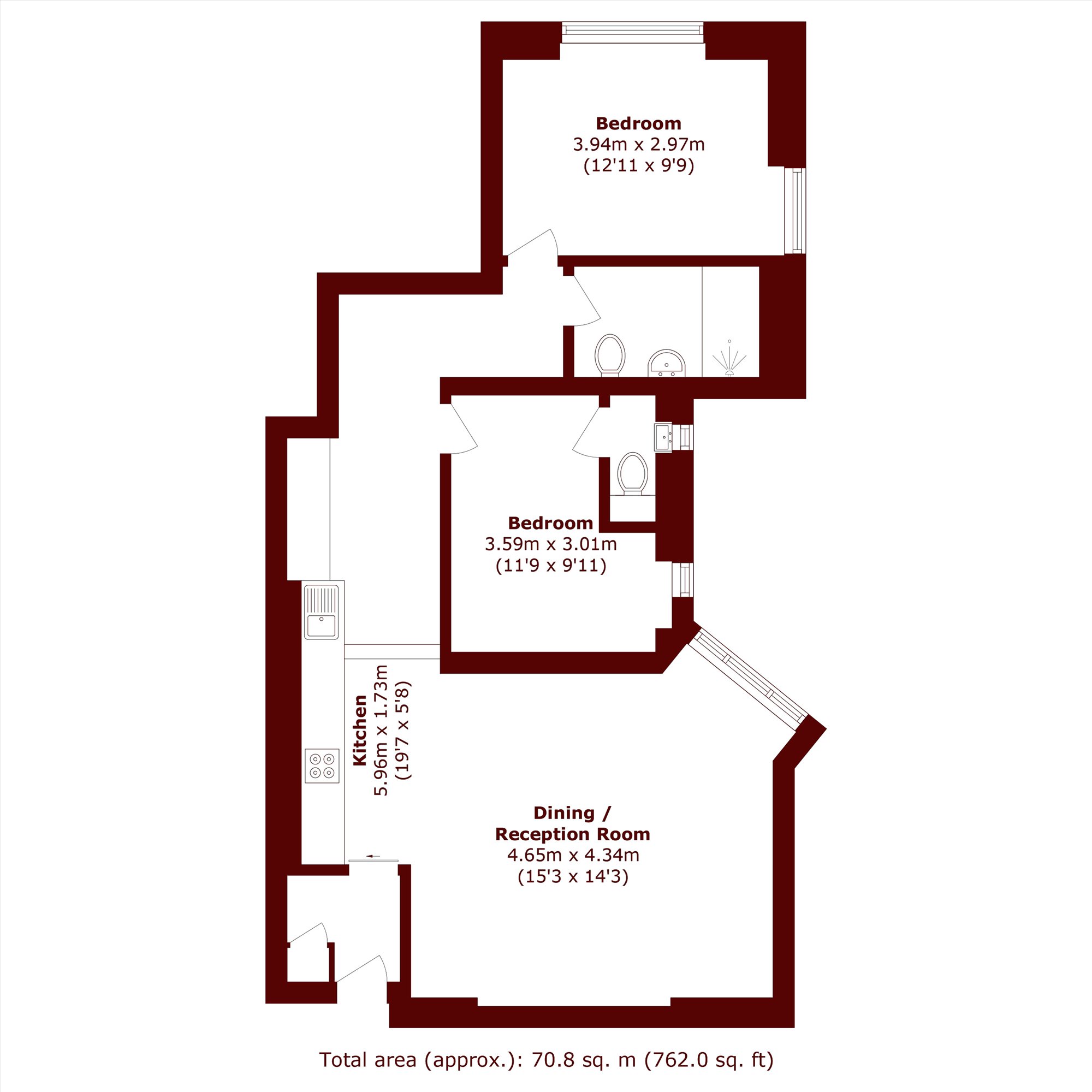 Flat 9, Hightrees House, Nightingale Lane, London floorplan