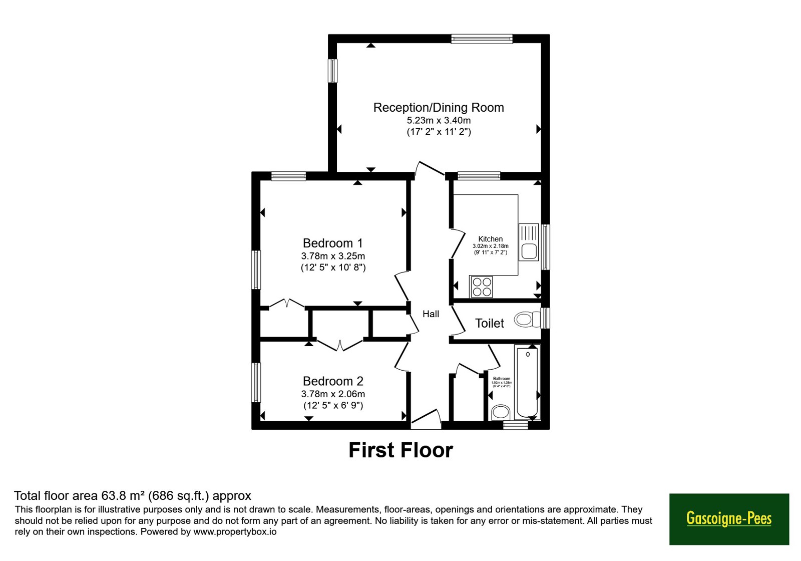 Flat 4 Chilworth Court, 152, Station Road, Surrey floorplan