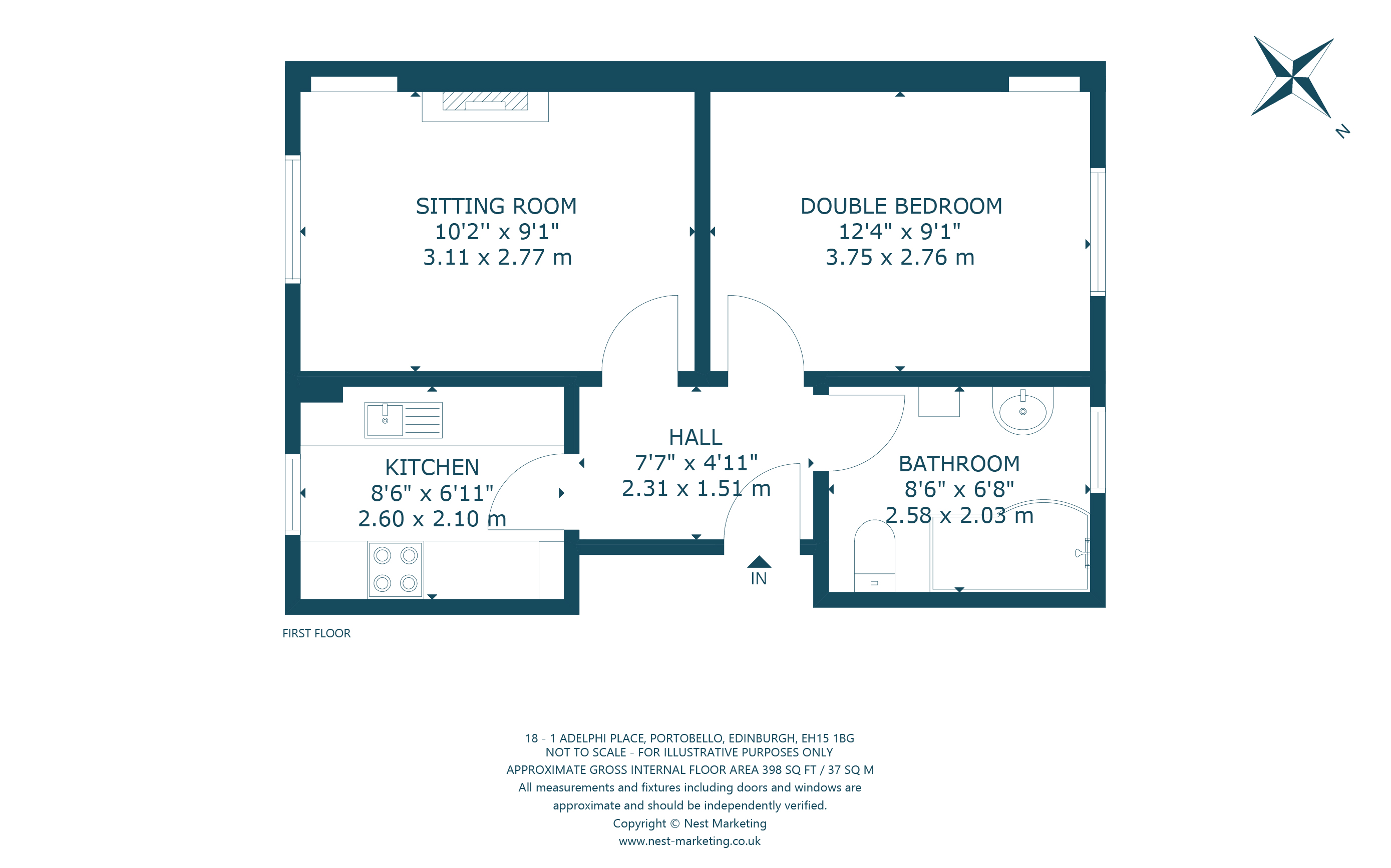 18/1, Adelphi Place, Edinburgh floorplan