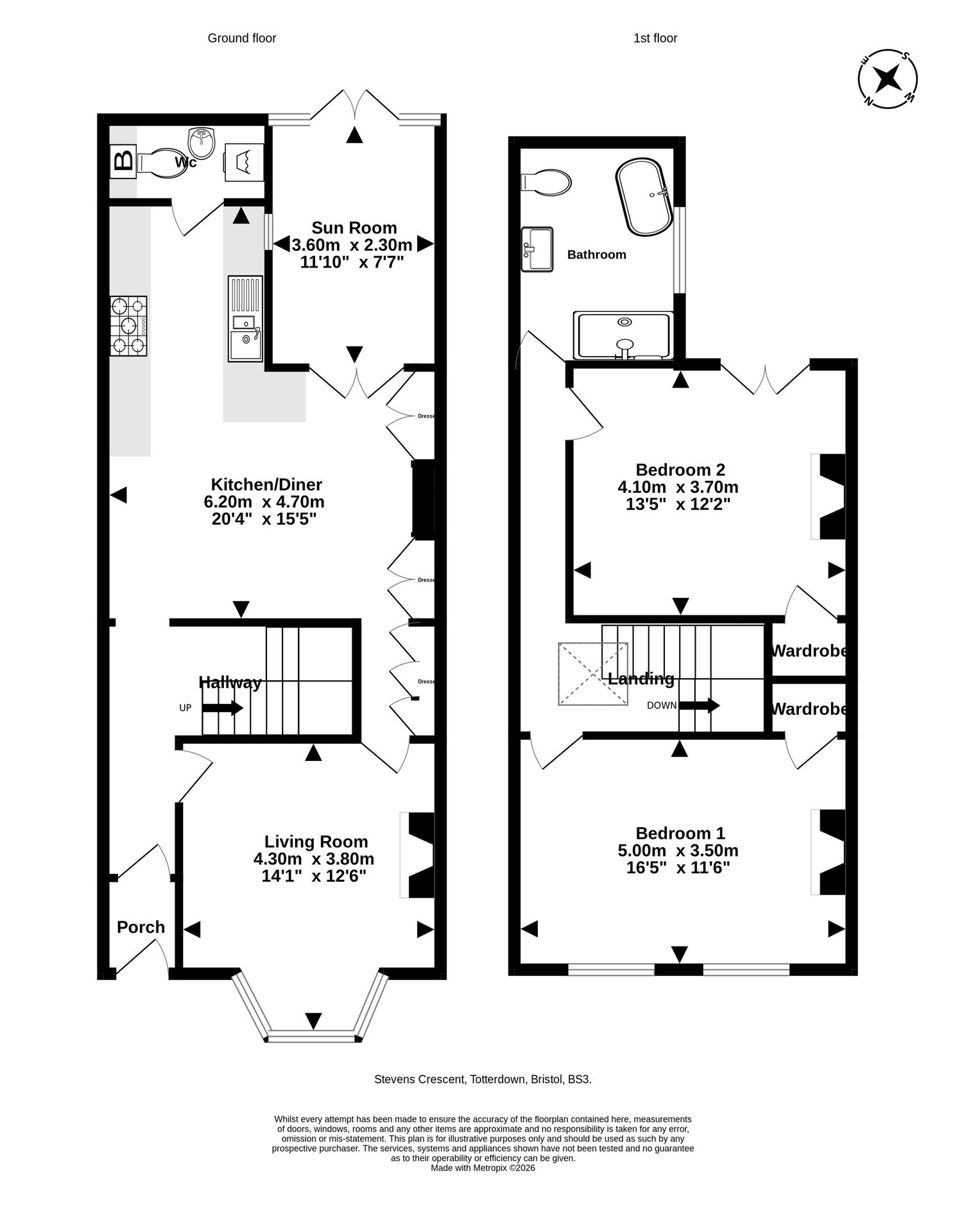 10 Stevens Crescent, Bristol floorplan