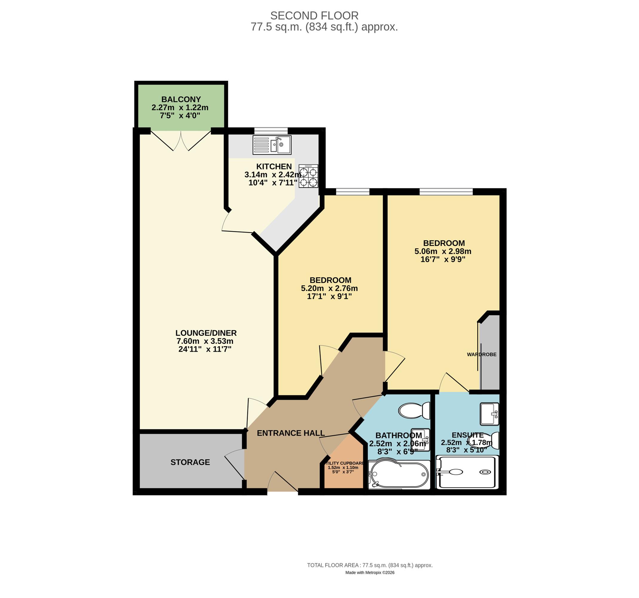 Flat 39, Adlington House, 27, Nelstrop Road, Stockport floorplan