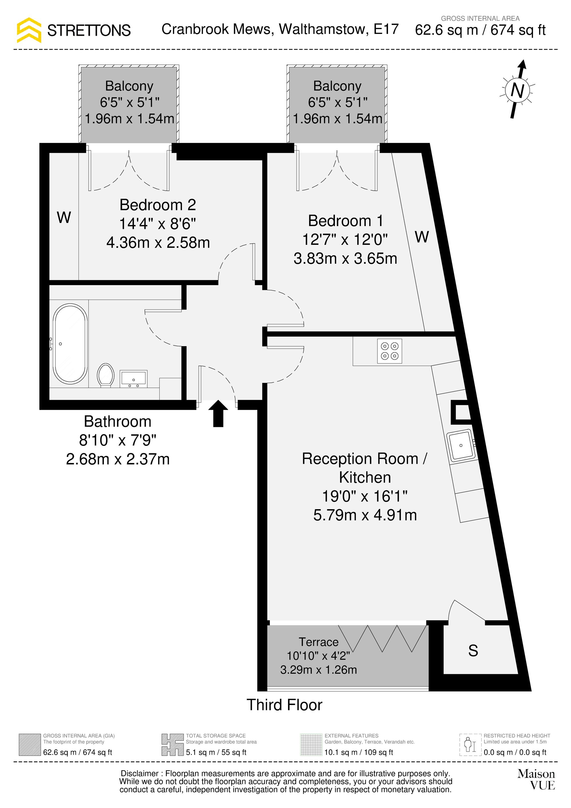 F16 Olive Tree Court 1 Cranbrook Mews, London,, Walthamstow floorplan