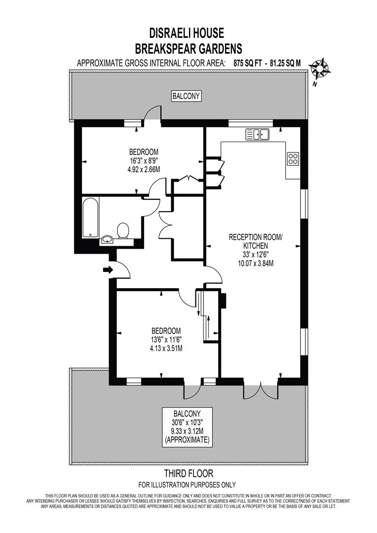 Flat 20 Disraeli House, 3, Breakspear Gardens, Colliers Wood floorplan