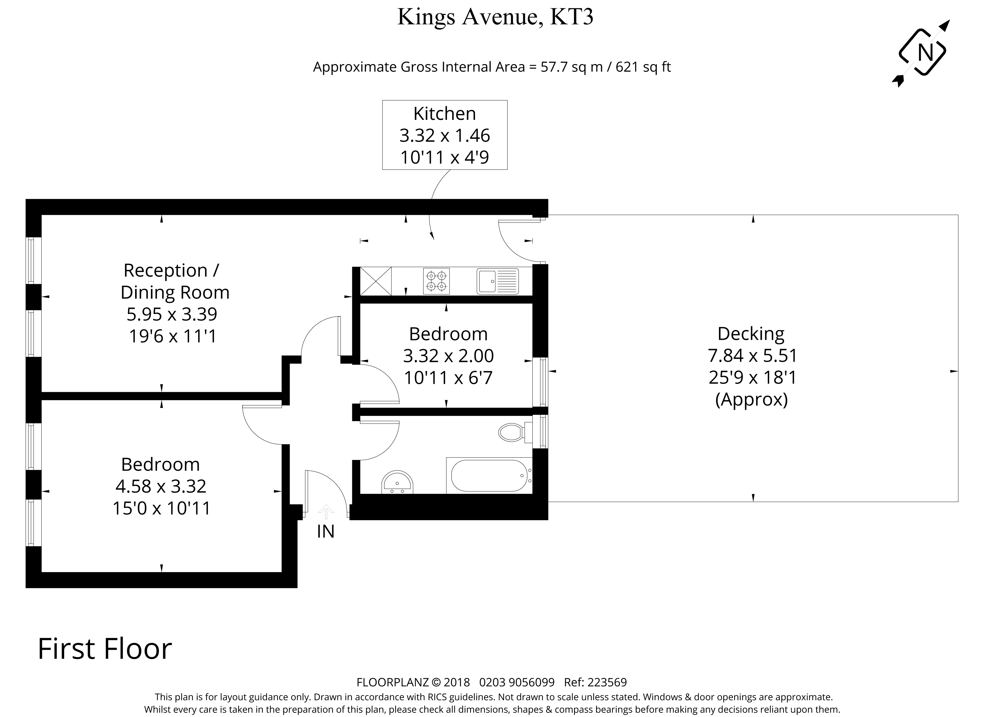 2 Bedrooms Flat to rent in Kings Avenue, New Malden KT3