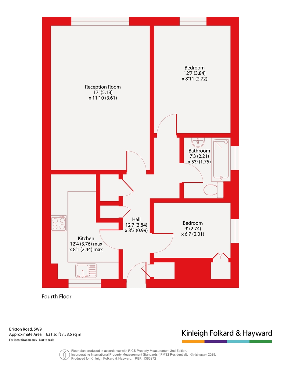 Flat E, 296, Brixton Road, London floorplan