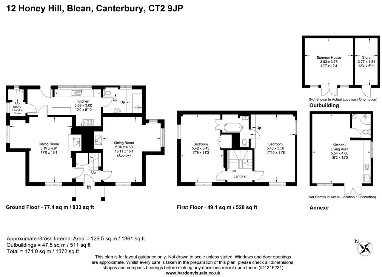 Woodmans Cottage & The Annexe, Blean floorplan