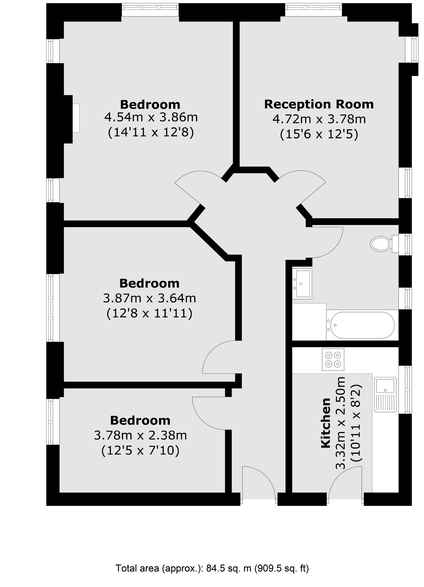 Flat 11, Kings Court, Kings Road, London floorplan
