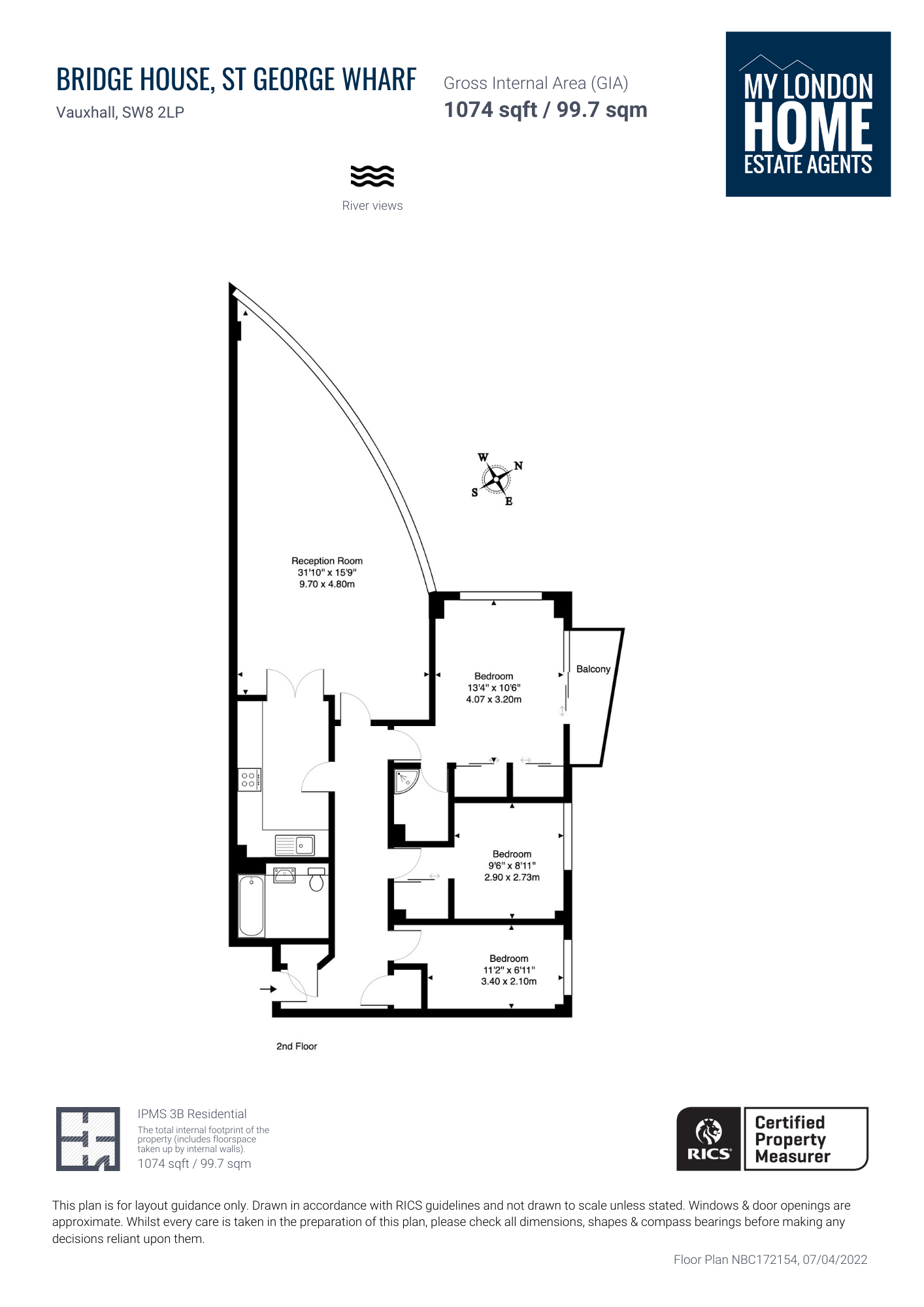 34, Bridge House, Vauxhall floorplan