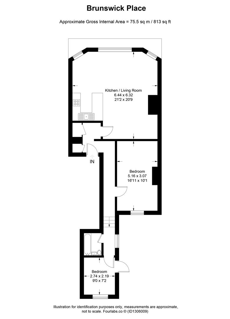 First Floor, 59, Brunswick Place, Hove floorplan