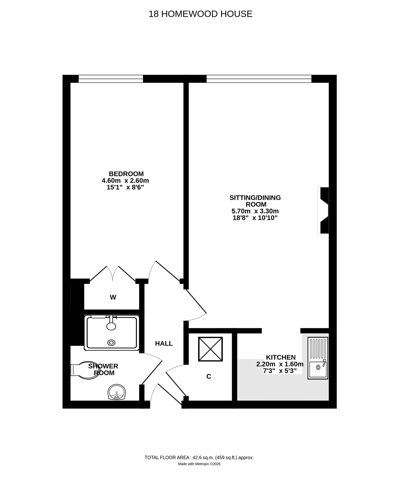 18 Homewood House, Milford Road, Lymington floorplan