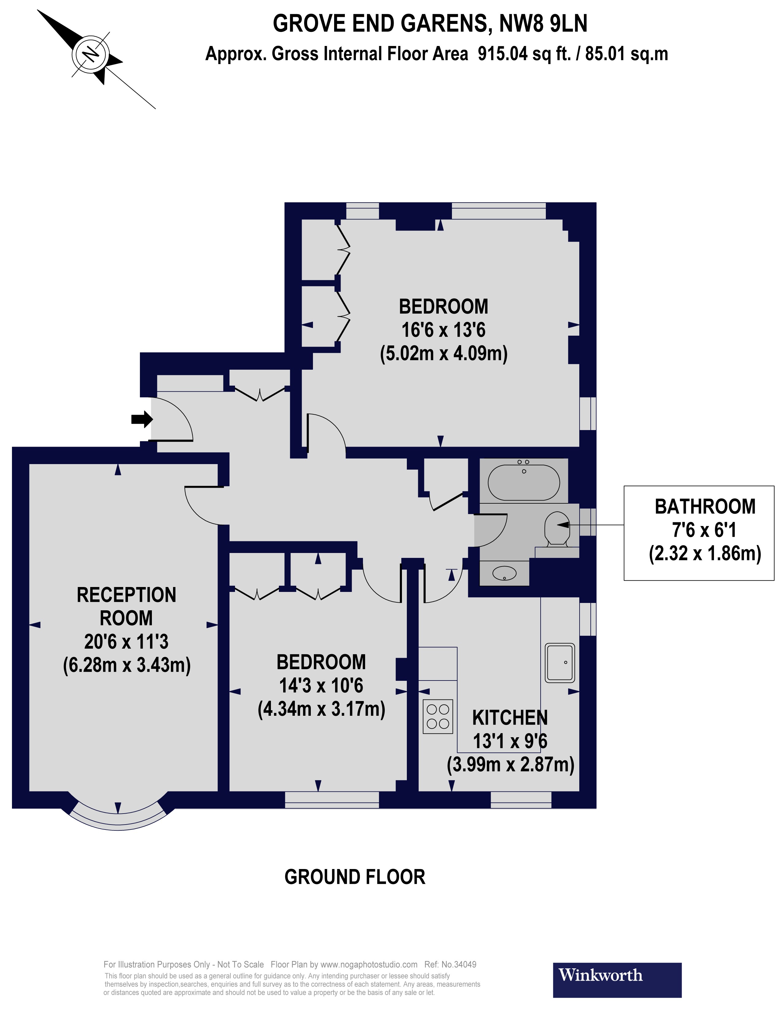 72, Grove End Gardens, St John's Wood floorplan