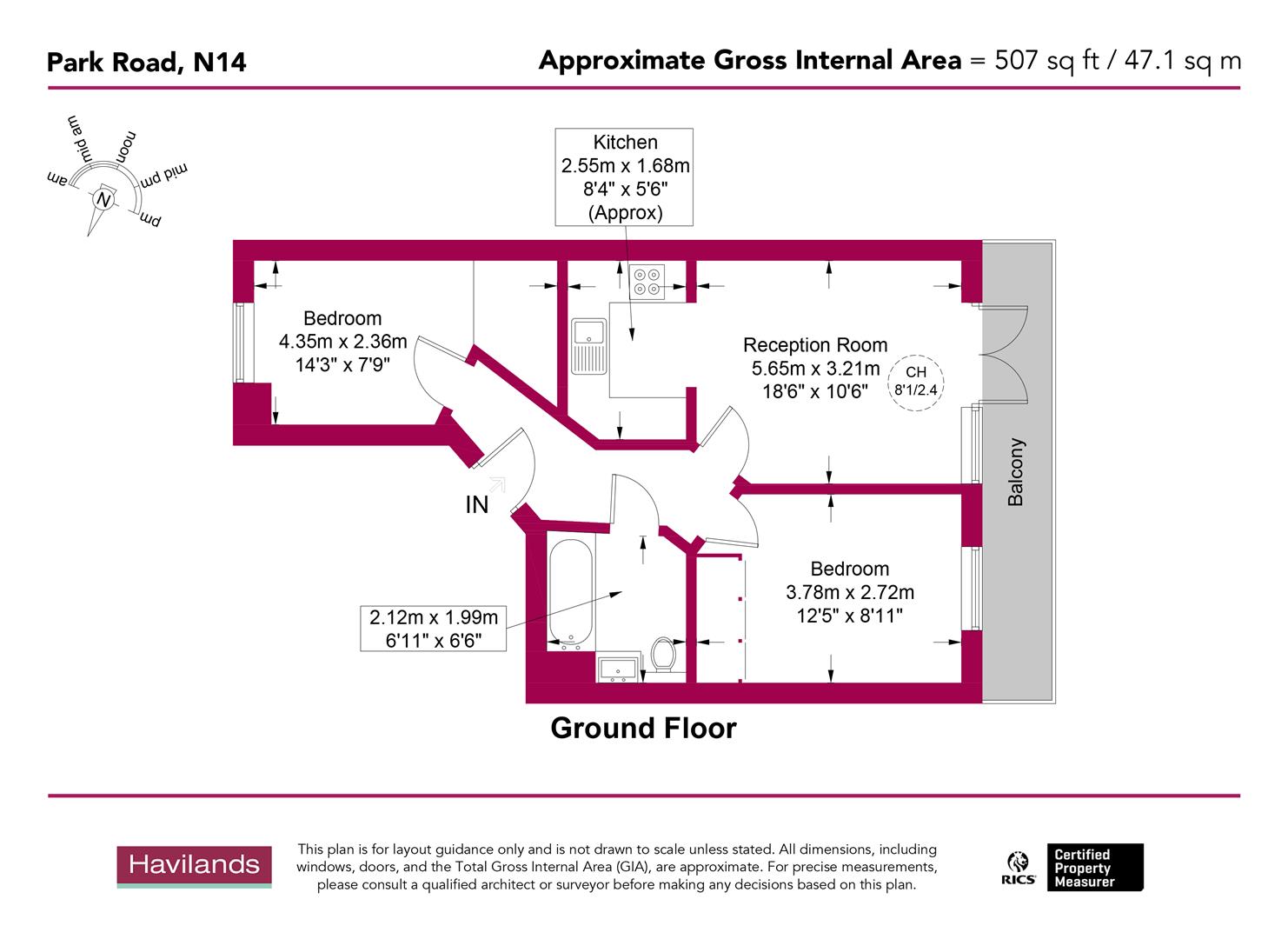 Flat 5, 7 Park Road, London floorplan
