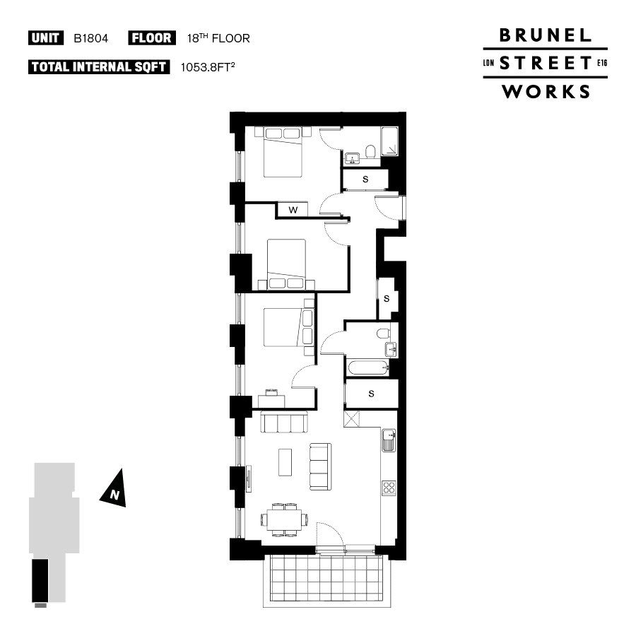 B.1804 Brunel Street Works, Canning Town E16, 3 bedroom flat for sale 55228074 PrimeLocation