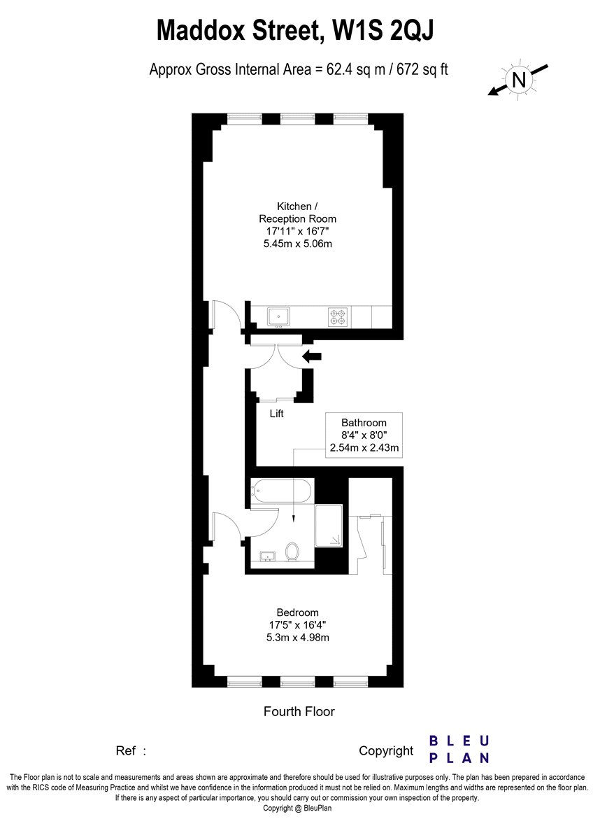 Flat 5, 21, Maddox Street, London floorplan